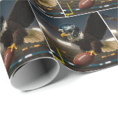 Bald Adler mit Fußball und Helm Geschenkpapier (Rolleneckpunkt)