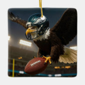 Bald Adler mit Fußball und Helm Keramikornament (Vorderseite)