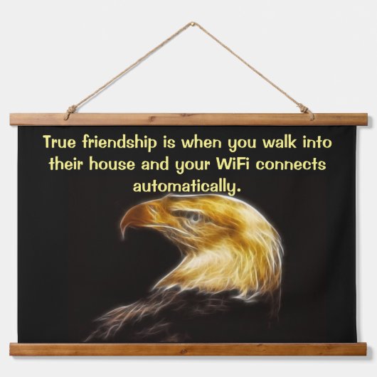 Bald Adler mit Power Wandteppich Mit Holzrahmen (Vorne)