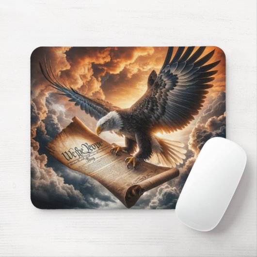 Bald-Adler mit US-Verfassung fliegen Mousepad (Mit Mouse)