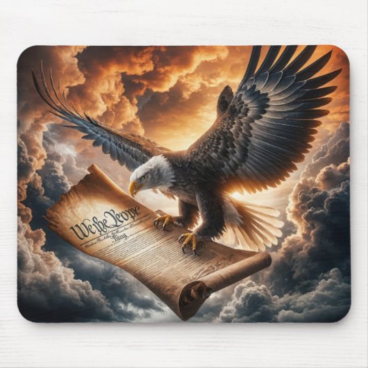 Bald-Adler mit US-Verfassung fliegen Mousepad (Vorne)