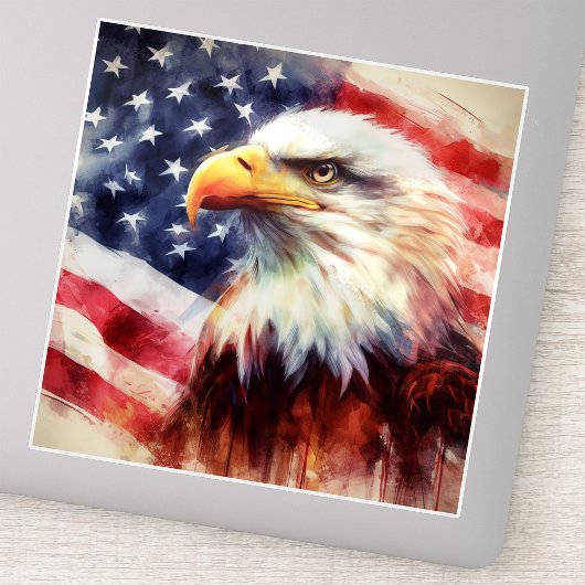 Bald-Adler mit USA-Flagge Aufkleber