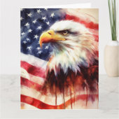 Bald-Adler mit USA-Flagge Dankeskarte (Vorderseite)