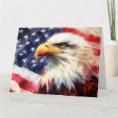 Bald-Adler mit USA-Flagge Dankeskarte (Vorderseite)