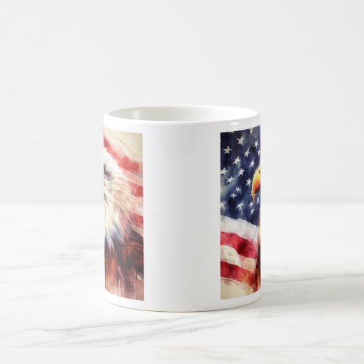 Bald-Adler mit USA-Flagge Kaffeetasse (Mittel)