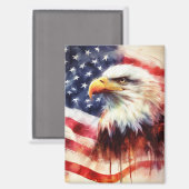 Bald-Adler mit USA-Flagge Magnet (Vorderseite/Rückseite)