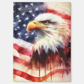 Bald-Adler mit USA-Flagge Magnet (Vorderseite)