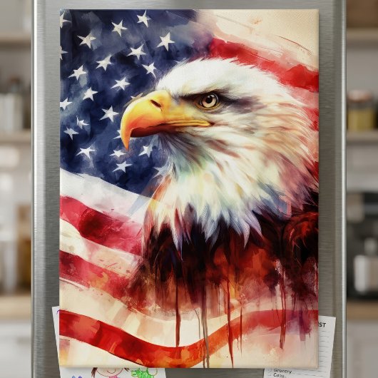 Bald-Adler mit USA-Flagge Magnet