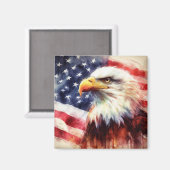 Bald-Adler mit USA-Flagge Magnet (Vorderseite/Rückseite)
