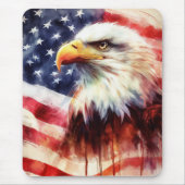 Bald-Adler mit USA-Flagge Mousepad (Vorne)
