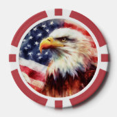 Bald-Adler mit USA-Flagge Pokerchips (Vorderseite)