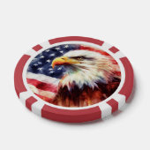 Bald-Adler mit USA-Flagge Pokerchips (Einzeln)