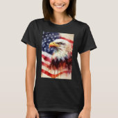 Bald-Adler mit USA-Flagge T-Shirt (Vorderseite)