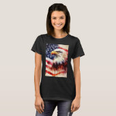 Bald-Adler mit USA-Flagge T-Shirt (Vorne ganz)