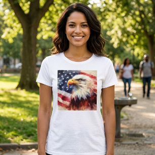 Bald-Adler mit USA-Flagge T-Shirt