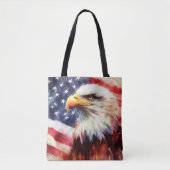 Bald-Adler mit USA-Flagge Tasche (Vorderseite)