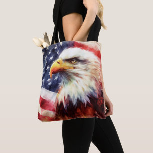 Bald-Adler mit USA-Flagge Tasche