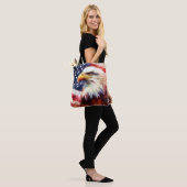 Bald-Adler mit USA-Flagge Tasche (Am Model)