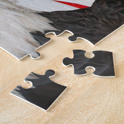 Bald-Adler mit Wellenflagge der Vereinigten Staate Puzzle (Seite)