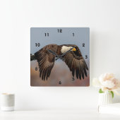 Bald-Adler Quadratische Wanduhr (Zuhause)