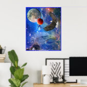 Bald Adler, Raum, Planeten, Galaxien Art Poster (Heimbüro)