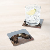 Bald-Adler Rechteckiger Pappuntersetzer (Vor Ort)