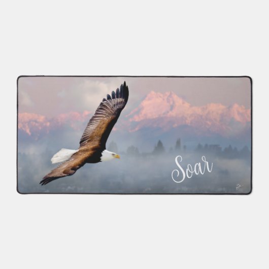 Bald Adler Soar Mountains Wildnis Inspiration Schreibtischunterlage (Vorderseite)