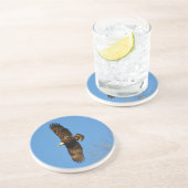Bald-Adler über Bäumen Sandstein Untersetzer (Seite)