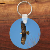 Bald-Adler über Bäumen Schlüsselanhänger (Vorderseite)