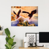 Bald Adler über die Mauer der China Poster (Heimbüro)