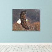 Bald Adler über Herbstbäume Leinwanddruck (Insitu (Holzboden))