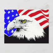 Bald Adler und American Flag Postcard Postkarte (Vorderseite)