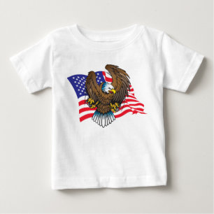 Bald Adler und amerikanische Flagge Baby T-shirt