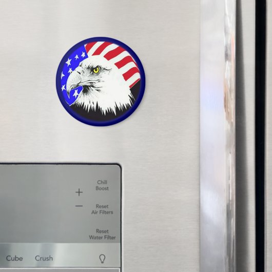 Bald-Adler und amerikanische Flagge Magnet (In Situ (Kühlschrank))