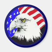 Bald-Adler und amerikanische Flagge Magnet (Vorne)