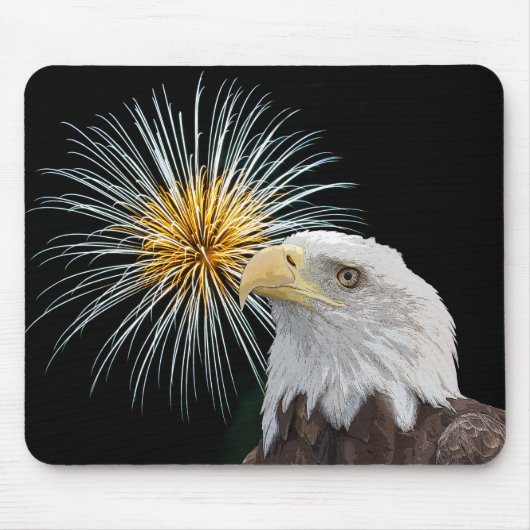 Bald Adler und Feuerwerke Mousepad (Vorne)