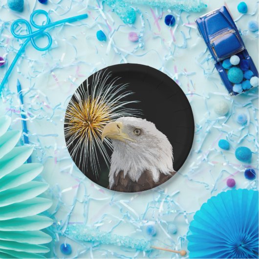 Bald Adler und Feuerwerke Pappteller (Party)