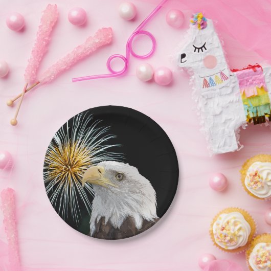 Bald Adler und Feuerwerke Pappteller (Party)