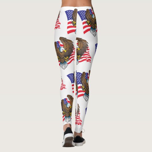 Bald Adler und Flagge Leggings (Rückseite)