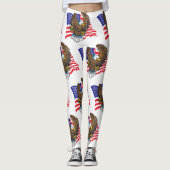 Bald Adler und Flagge Leggings (Vorderseite)