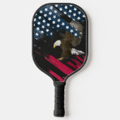 Bald Adler und Flagge Pickleball Schläger (Rückseite)
