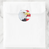 Bald Adler und Flagge Runder Aufkleber (Tasche)