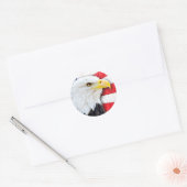 Bald Adler und Flagge Runder Aufkleber (Umschlag)