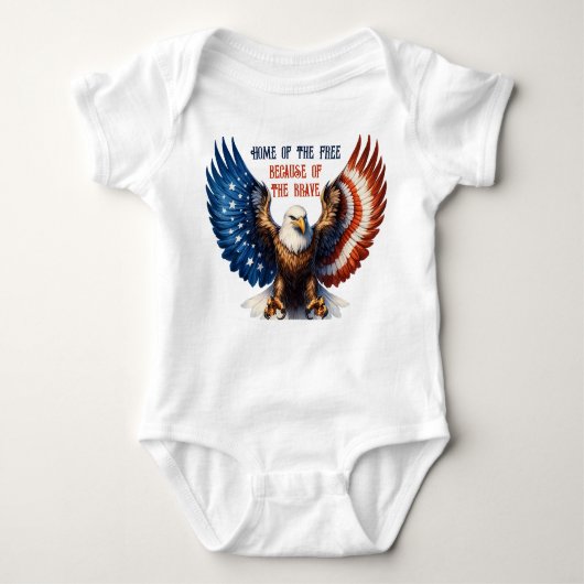 Bald Adler und lebendige US Flagge Baby Strampler (Vorderseite)