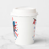 Bald Adler und lebendige US Flagge Cups Pappbecher (Links)