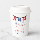 Bald Adler und lebendige US Flagge Cups Pappbecher (Rückseite)