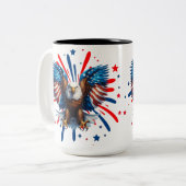 Bald Adler und lebendige US Flagge Tasse (Vorderseite Links)