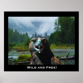 Bald Adler und Misty Alaskan River Motivierend Poster