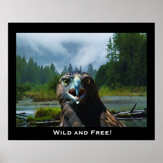 Bald Adler und Misty Alaskan River Motivierend Poster (Vorne)