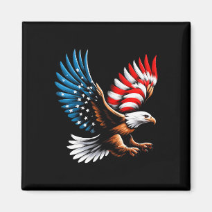 Bald Adler und Patriotische amerikanische Flagge 4 Magnet